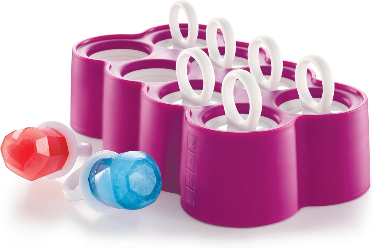 Ring Pop Molds – 8 Silicone Popsicle Molds with Reusable Ring Sticks, Create Gem, Jewel, and Heart-Shaped Ice Pops, Easy-Release, BPA-Free